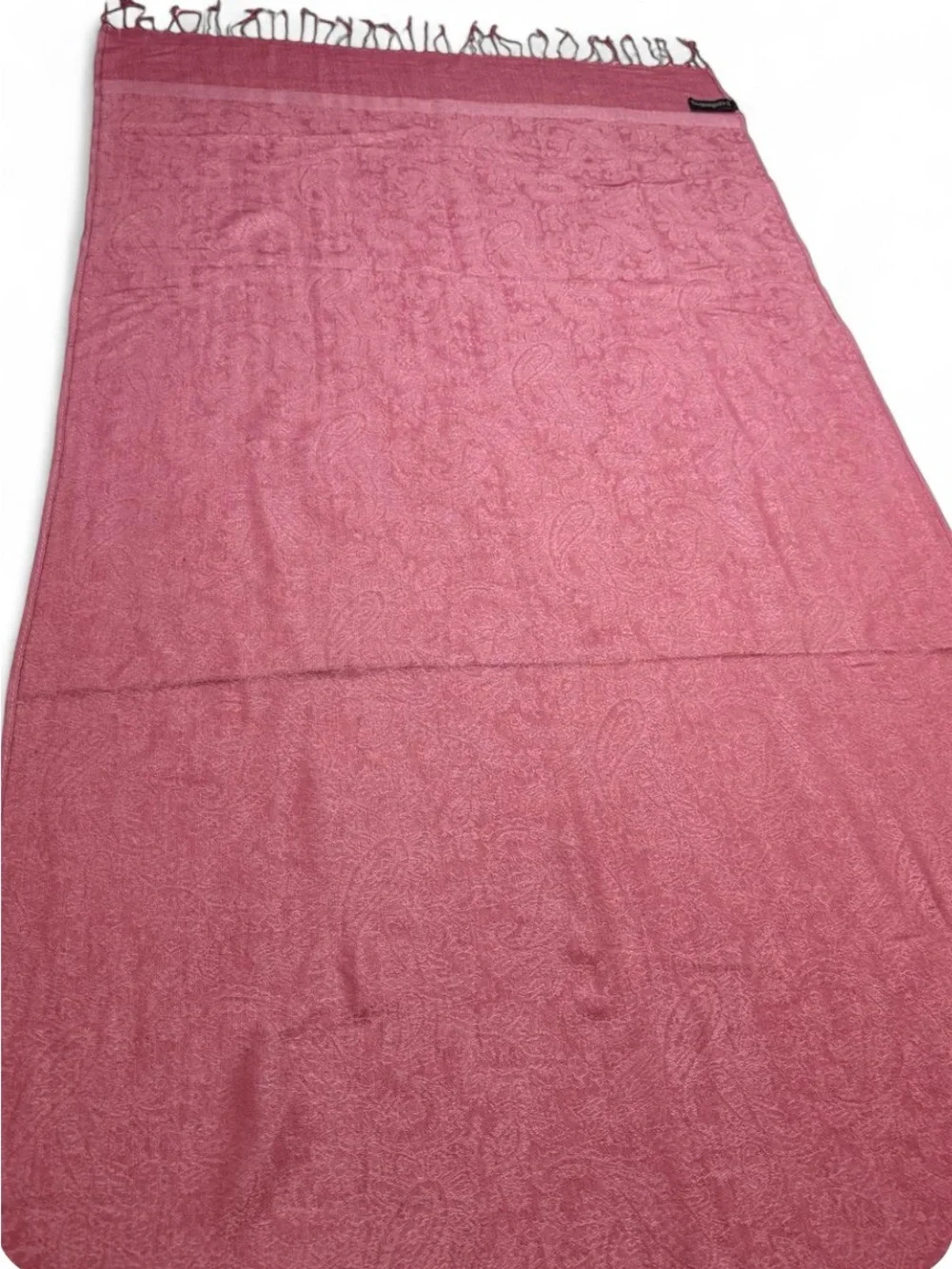 Rose Pink Paisley Pashmina Scarf Wrap Fringe Shawl Light Elegant Evening Stole